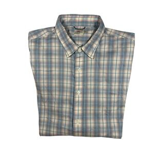 Faherty Plaid Button Down Shirt Mens XL Blue Pink Lightweight Long Sleeve Casual